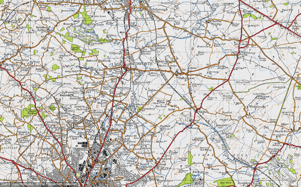 Old Map of Hollyhurst, 1946 in 1946