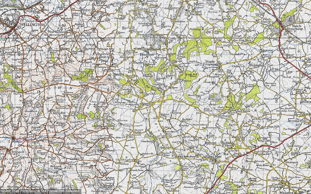 Old Map of Historic Map covering Westcombe in 1946