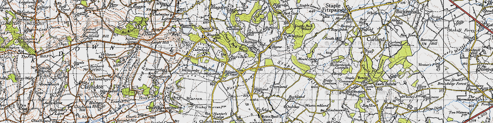Old map of Widcombe Moor in 1946