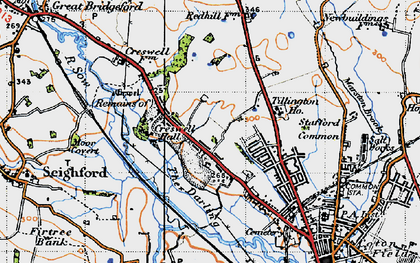 Old map of Holmcroft in 1946