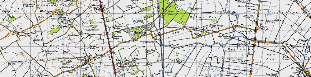 Old map of Holme in 1946