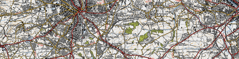 Old map of Tyersal Gate in 1947