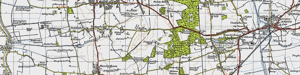 Old map of Holme in 1947