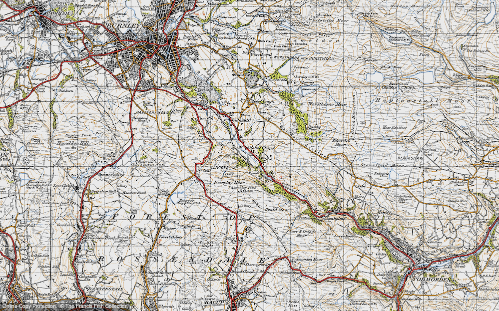 Old Map of Historic Map covering Limestone Trail in 1947