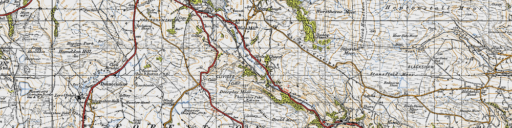 Old map of Limestone Trail in 1947