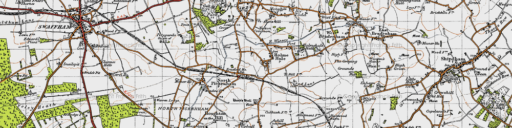 Old map of Bury's Hall in 1946
