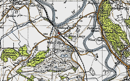 Old map of Holme Lacy in 1947