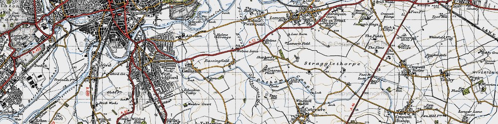 Old map of Holme Lane in 1946