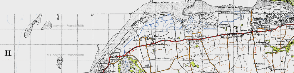 Old map of Holme next the Sea in 1946