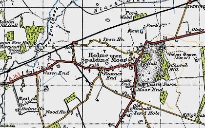Old map of Holme-on-Spalding-Moor in 1947