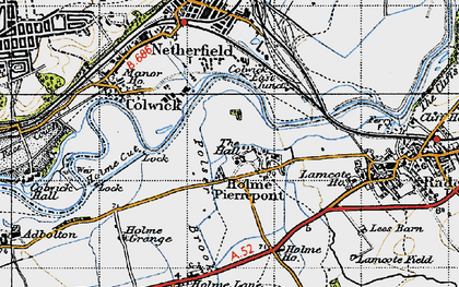 Old map of Holme Pierrepont in 1946