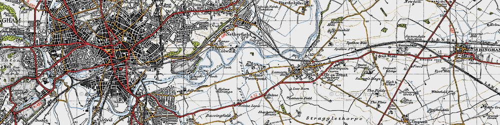 Old map of Holme Pierrepont in 1946