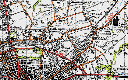 Old map of Holme Slack in 1947