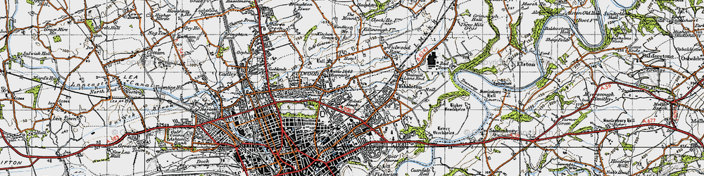 Old map of Holme Slack in 1947