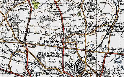 Old map of Holmer in 1947