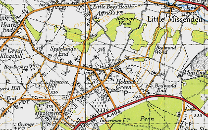 Old map of Holmer Green in 1946