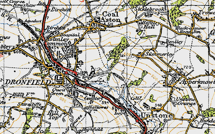 Old map of Holmesdale in 1947