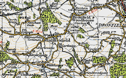 Old map of Holmesfield in 1947