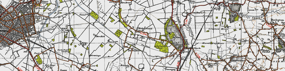 Old map of Holmeswood in 1947