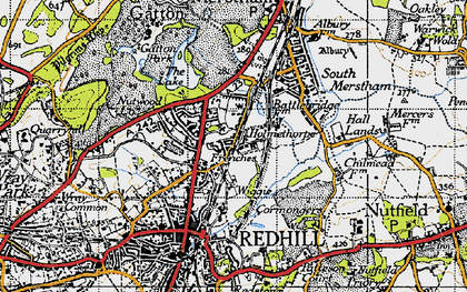 Old map of Holmethorpe in 1940