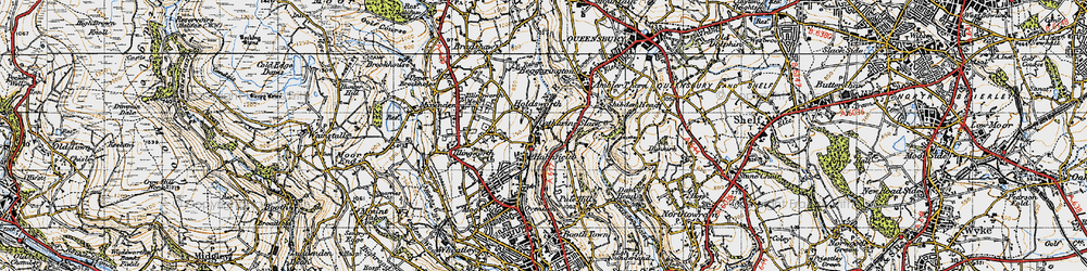 Old map of Holmfield in 1947
