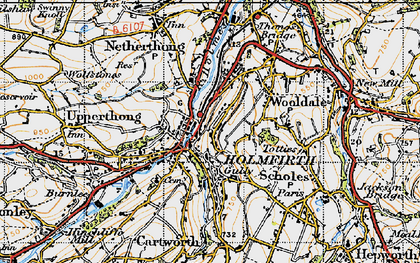 Old map of Holmfirth in 1947