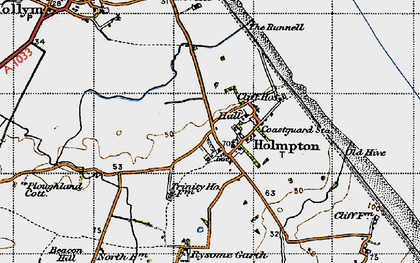 Old map of Holmpton in 1947