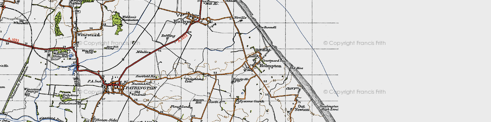 Old map of Holmpton in 1947