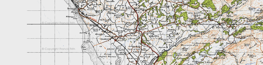 Old map of Holmrook in 1947