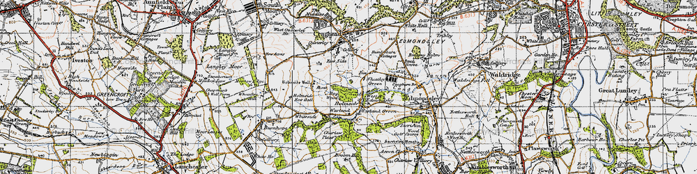 Old map of Holmside in 1947