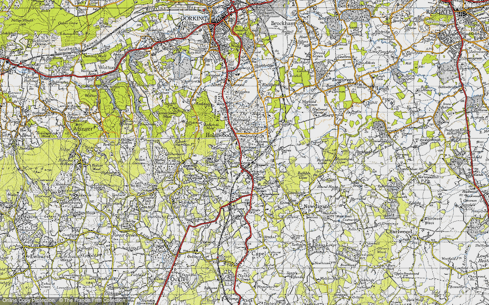 Old Map of Historic Map covering Anstie Grange in 1940