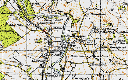 Old map of Holmwrangle in 1947