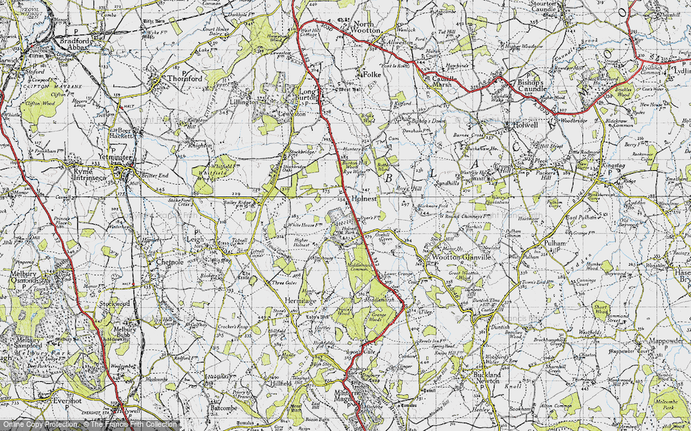 Old Map of Holnest, 1945 in 1945