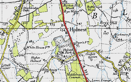 Old map of Holnest in 1945