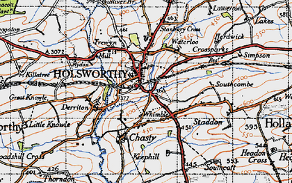 Old map of Holsworthy in 1946