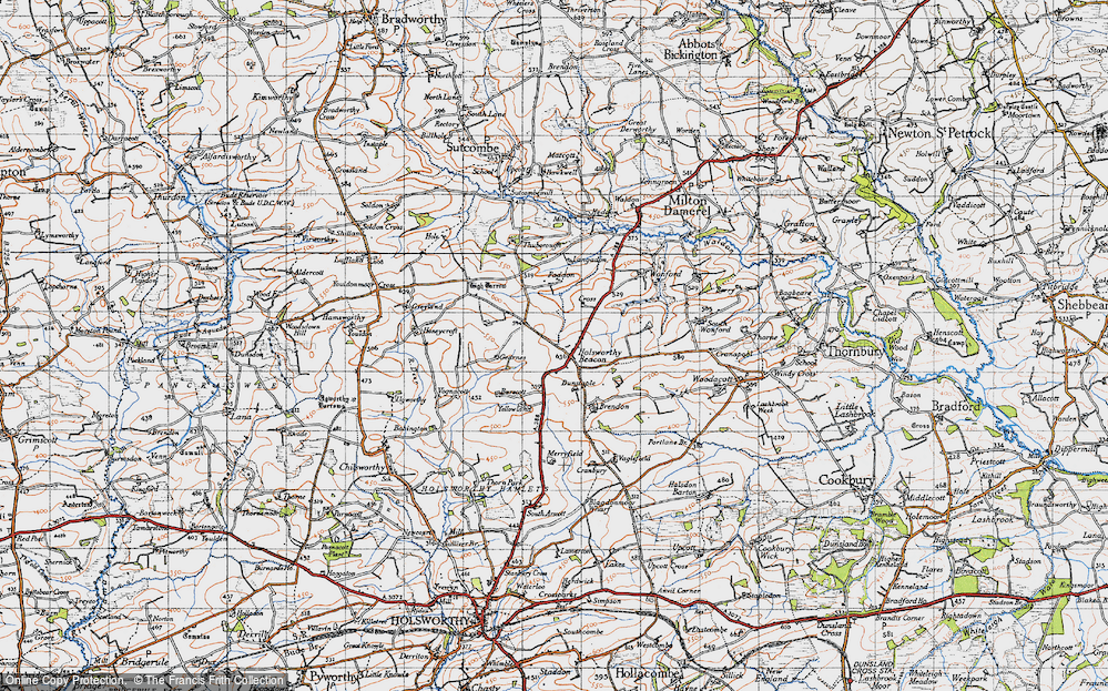 Old Map of Holsworthy Beacon, 1946 in 1946