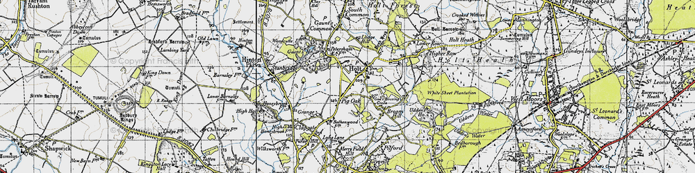 Old map of Holt in 1940