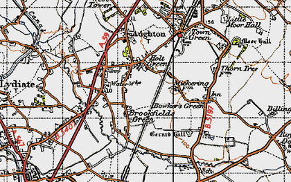 Old map of Holt Green in 1947