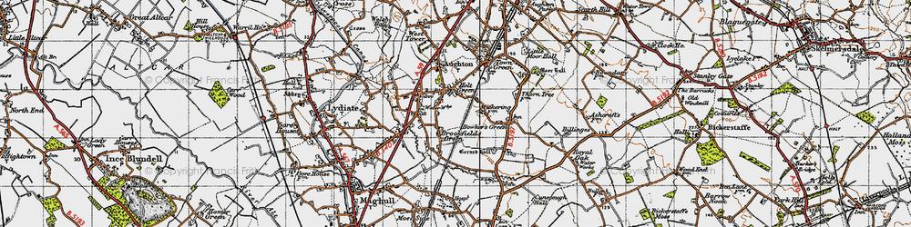 Old map of Holt Green in 1947