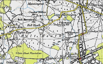 Old map of Holt Heath in 1940