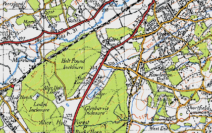 Old map of Holt Pound in 1940