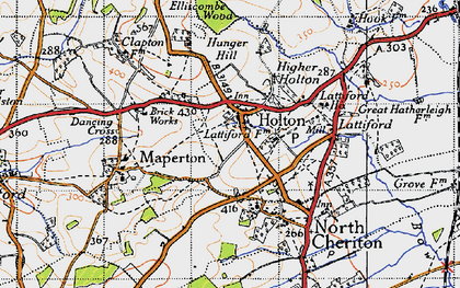 Old map of Holton in 1945