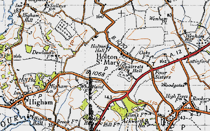 Old map of Holton St Mary in 1946