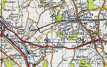 Old map of Holtspur in 1945