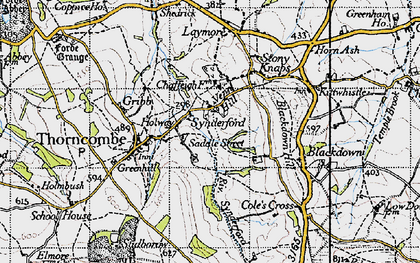 Old map of Holway in 1945