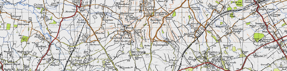 Old map of Holway in 1945