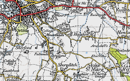 Old map of Holway in 1946