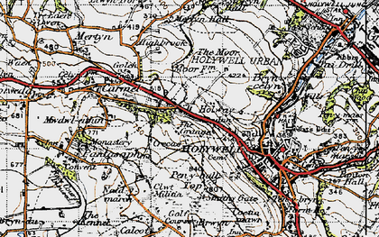Old map of Holway in 1947
