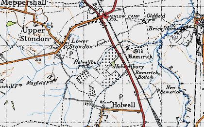 Old map of Holwellbury in 1946