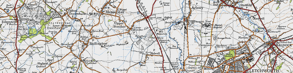 Old map of Holwellbury in 1946